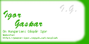 igor gaspar business card